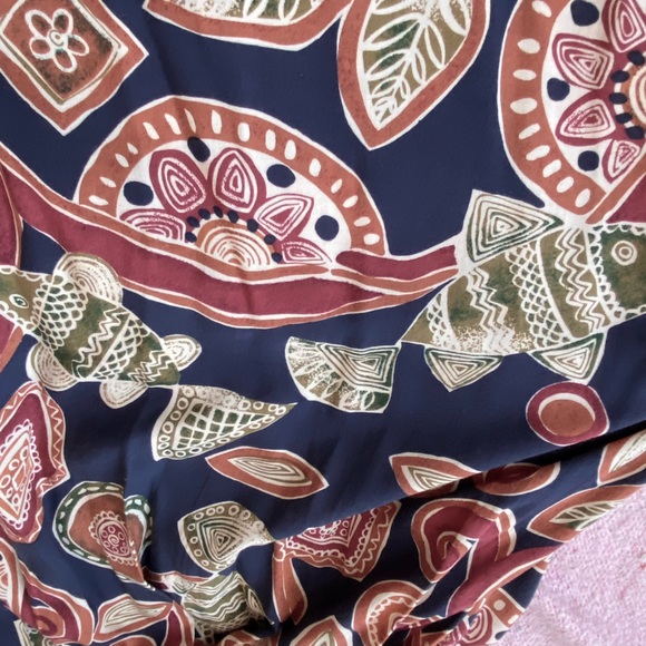 Vintage flowy lightweight folksy print midi skirt - Picture 10 of 14